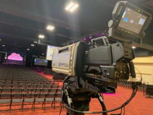 ICV video camera at the workday townhall meeting